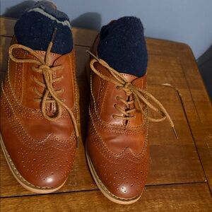 Wanted Tan Brogue Flats
